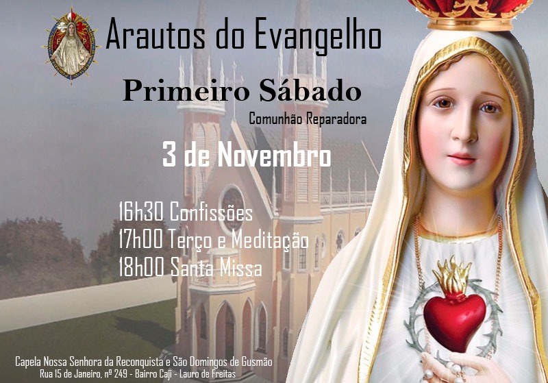CONVITE: COMUNHÃO REPARADORA DO PRIMEIRO SÁBADO DE NOVEMBRO