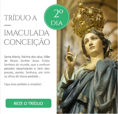 Tríduo a Imaculada Conceição: Refúgio dos pecadores, rogai por nós!