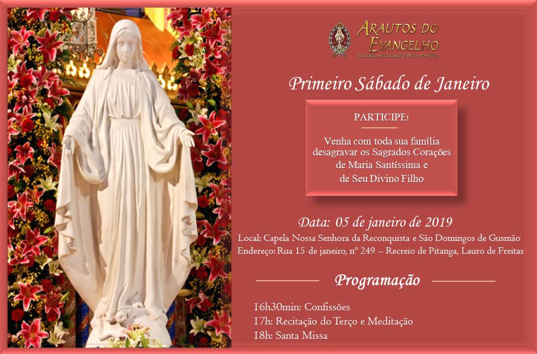 Convite: Primeiro Sábado de Janeiro