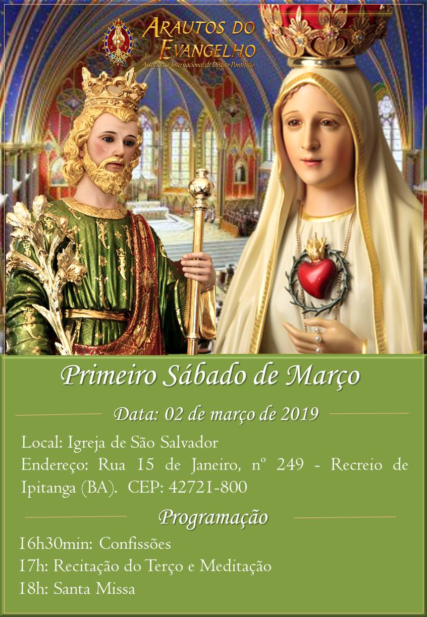 Convite para o Primeiro Sábado. Participe!