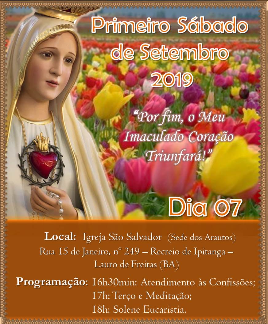 Convite: Comunhão Reparadora do Primeiro Sábado